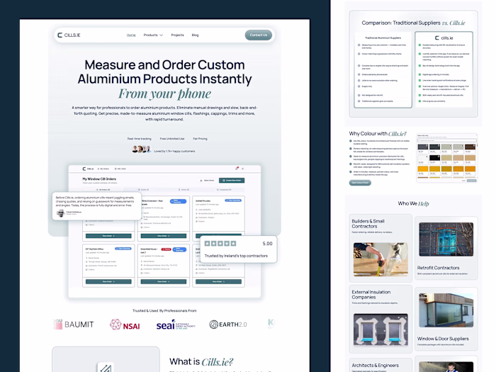 Cills.ie: Framer Website for a Construction Ordering App