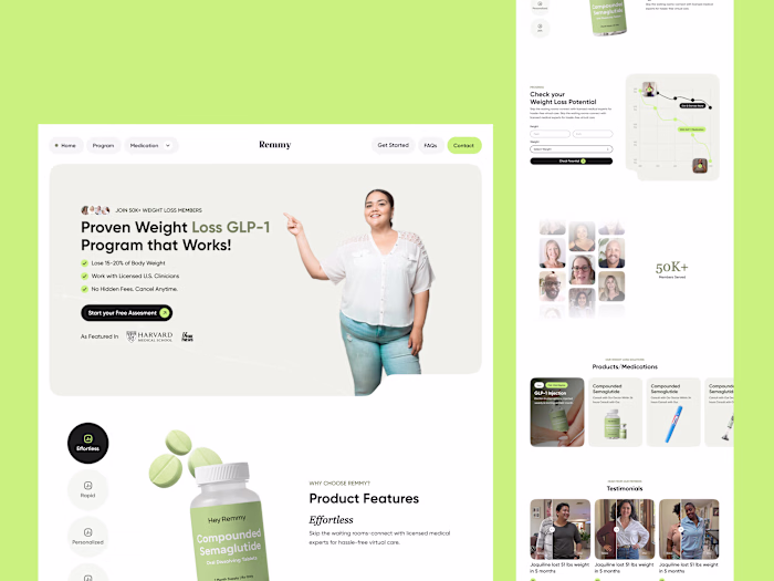 Weight Loss Program Healthcare Website Design