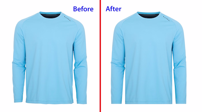 Light Blue Long-Sleeve Before & After