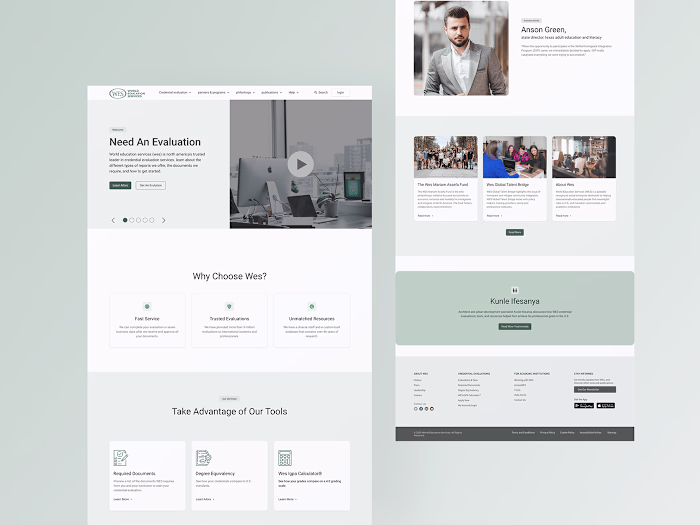 (WES) World Education Service Website on Behance