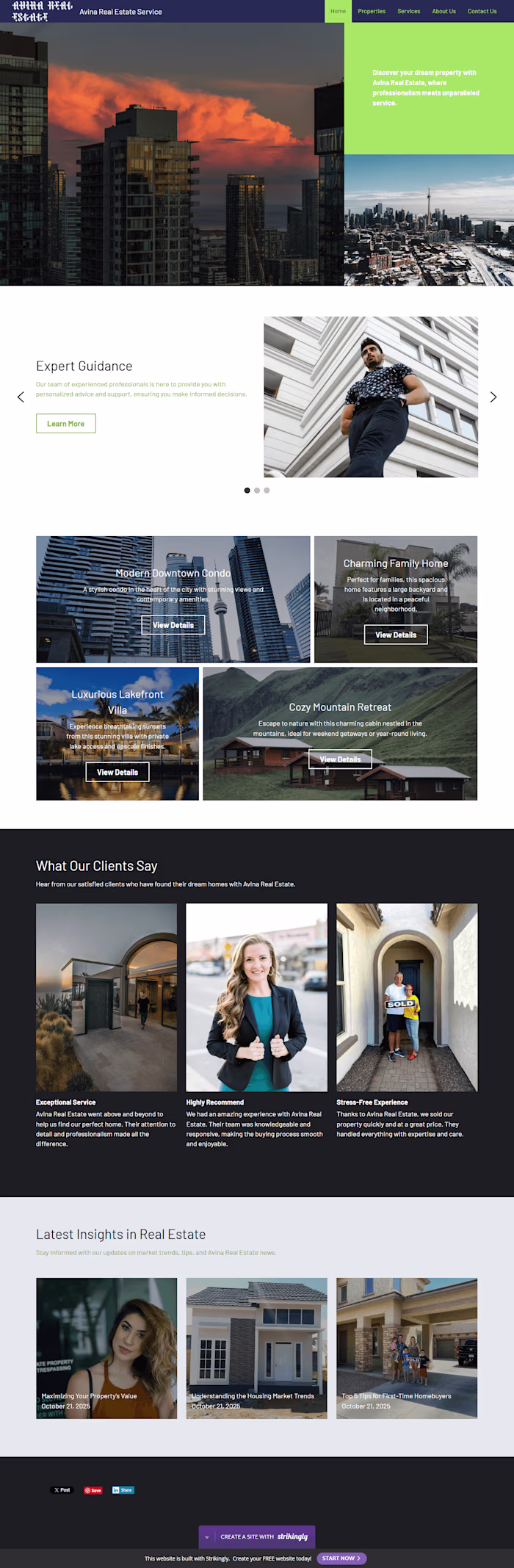 Website Design For Avina Real Estate Services