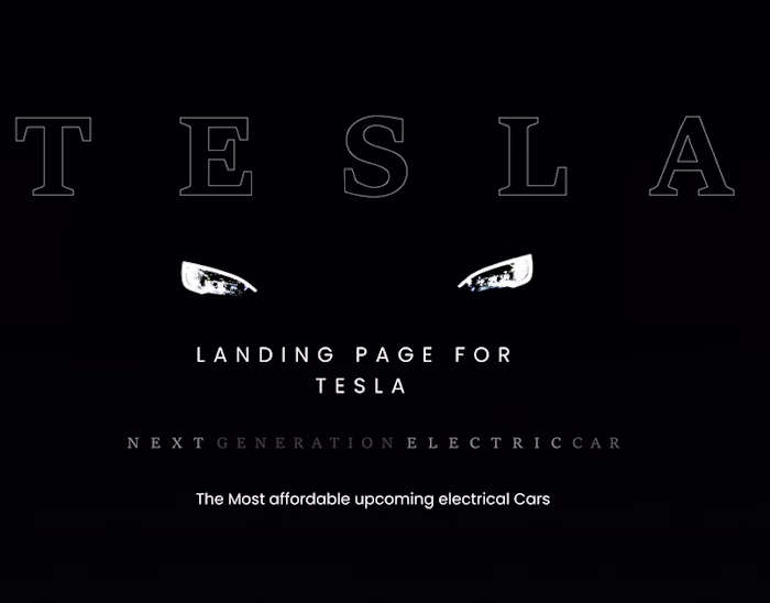TESLA Landing Page on Behance