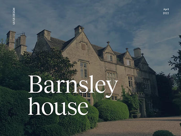 Barnsley House - Landing page for hotel