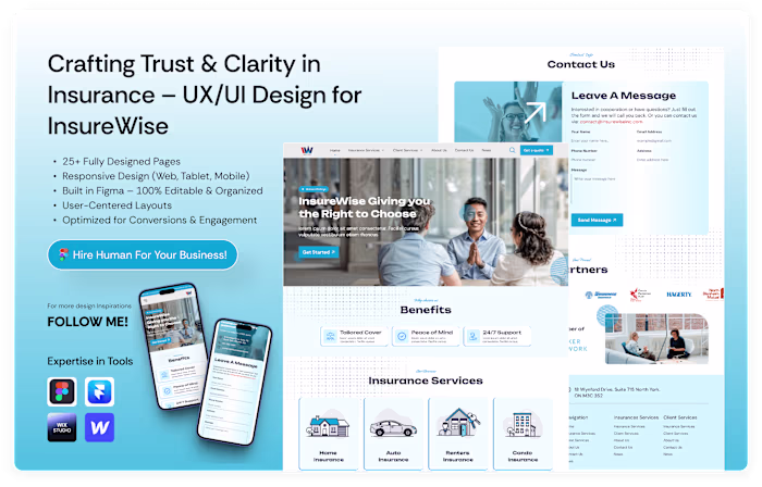 Modern Insurance Website UX/UI Design