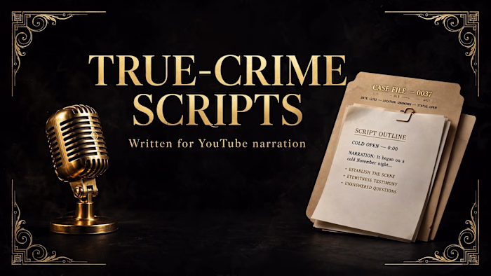 True-crime scripts written for YouTube