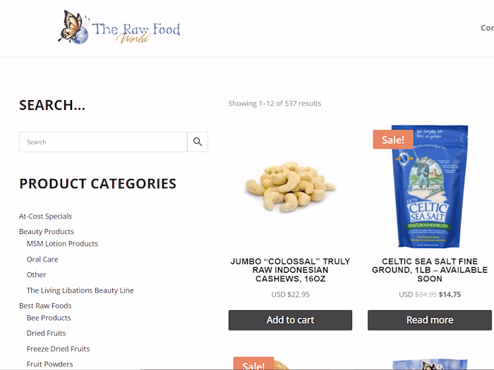 The Raw Food World – Crafting a Niche E-Commerce Experience