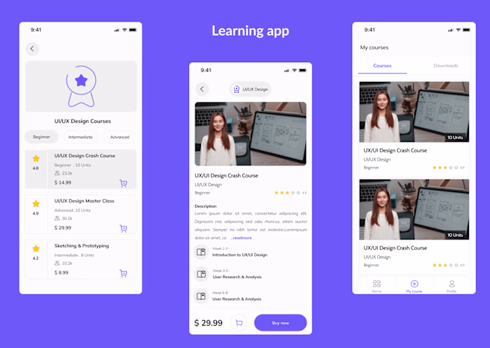 Learning app design