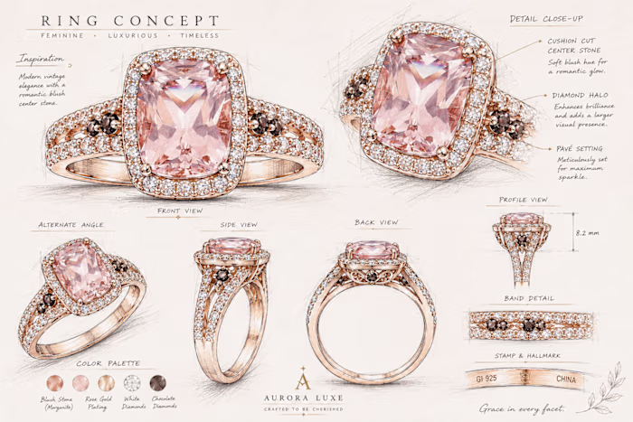 This luxury jewelry concept sketch