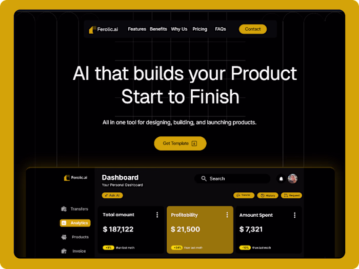 AI SaaS Landing Page Template Design