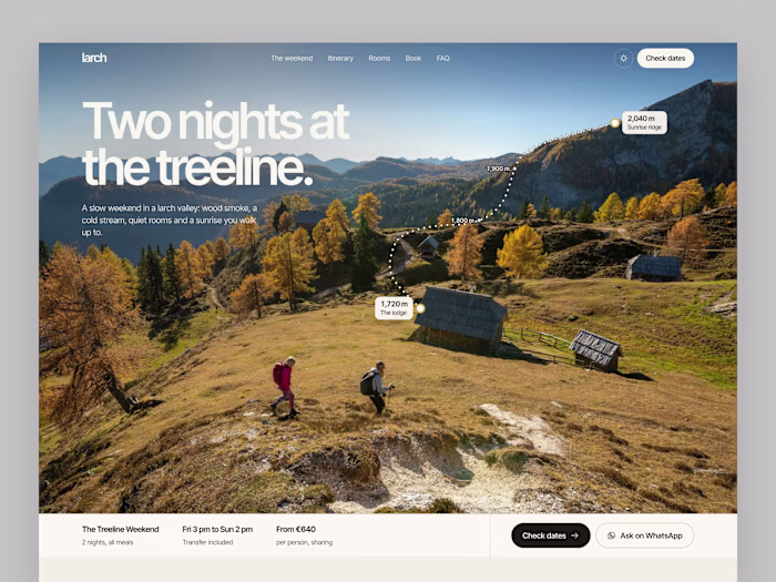 larch: Wellness Retreat Landing Page