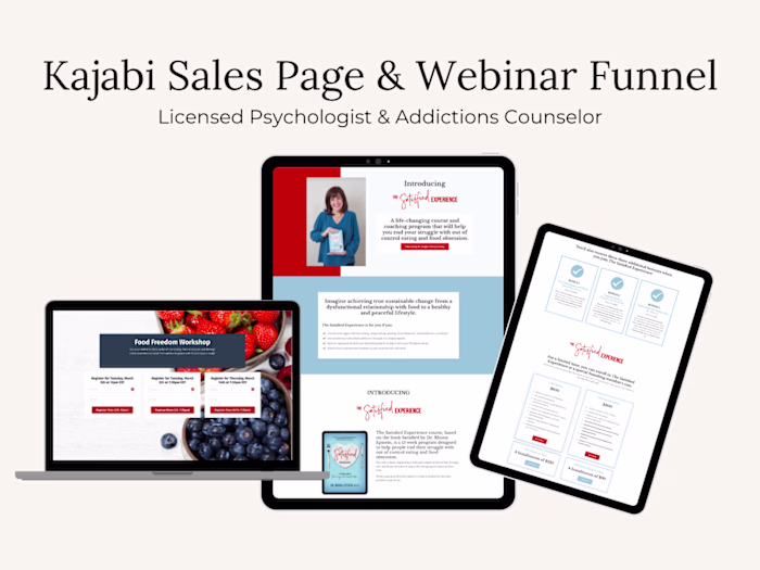 Kajabi Sales Page and Webinar Funnel