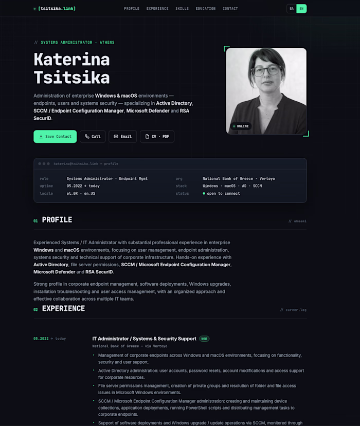 CV • Premium CV landing page