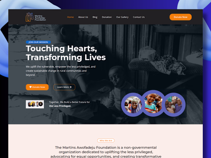 Martins Awofadeju Foundation: NGO Website Design