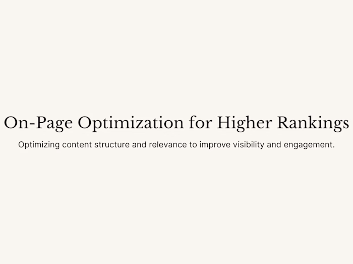 On-Page Optimization