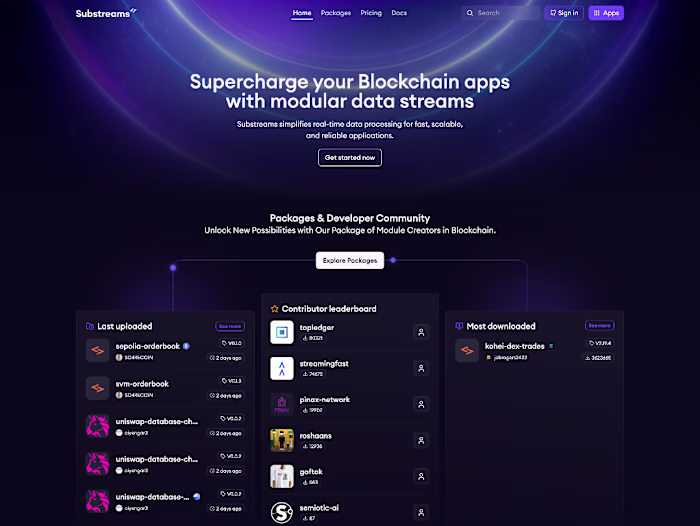Led the redesign of Substreams.dev