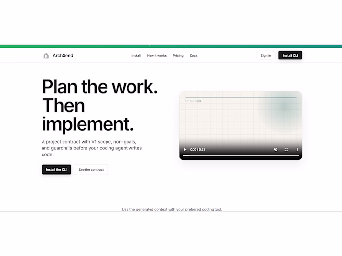 Archseed — Project Planning CLI for AI-Assisted Development
