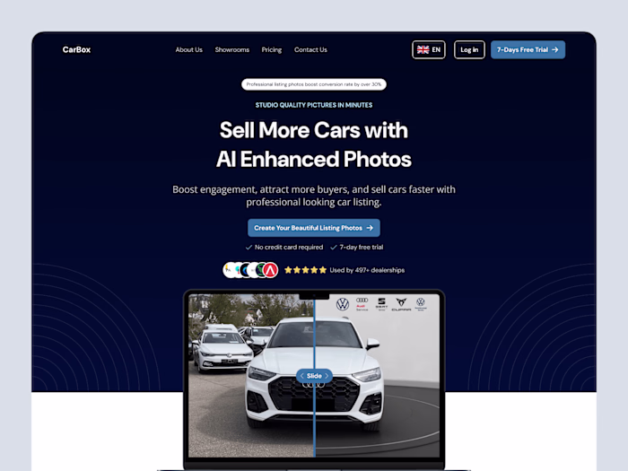 Carbox Landing Page SaaS AI Responsive Website Design