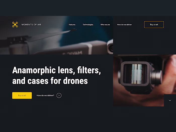 Landing Page for a Drone Gear Brand