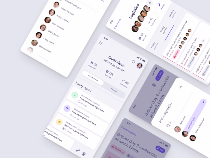 Mobile app design for an event task management tool