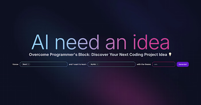 Ai need an idea