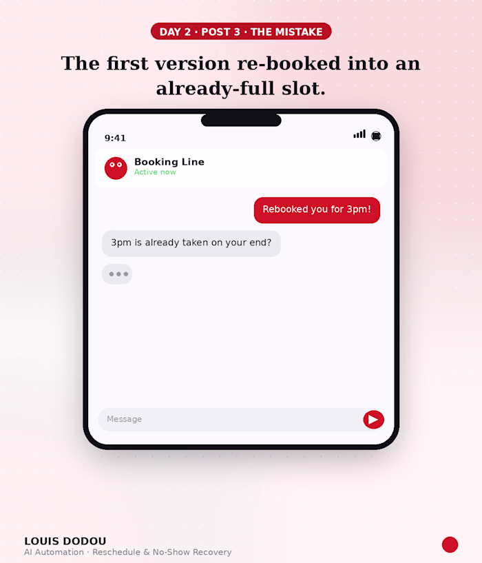 The first version re-booked into
