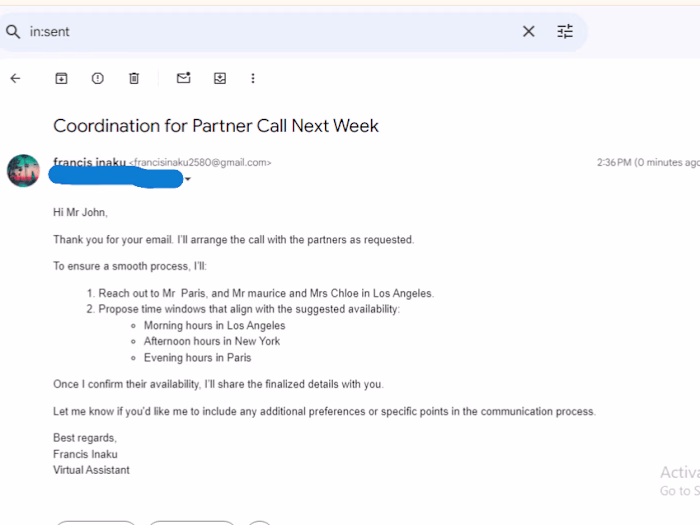 Arrange calls among partners