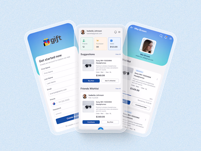 Gift – Social Gifting Mobile App UI Design