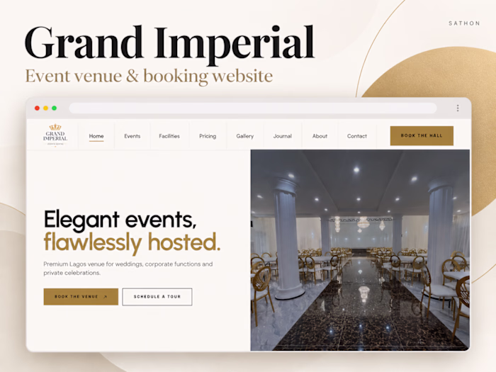 Grand Imperial — Event Venue Website & Booking Journey