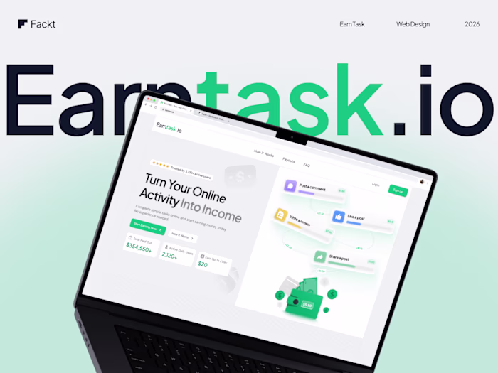 EarnTask Landing Page & Web Design