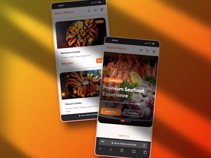 Seafood Restaurant Page Design