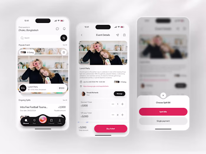 Event Booking & Payment Mobile App Design