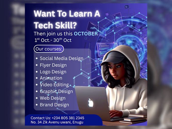 This tech training flyer was