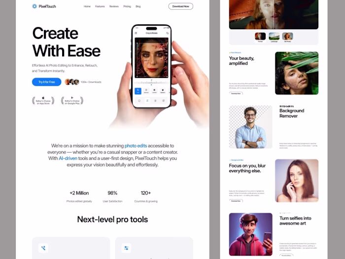 AI Photo Editing App Landing