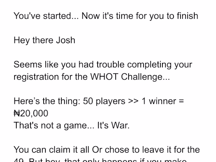 WASAGAME'S EMAIL COPIES