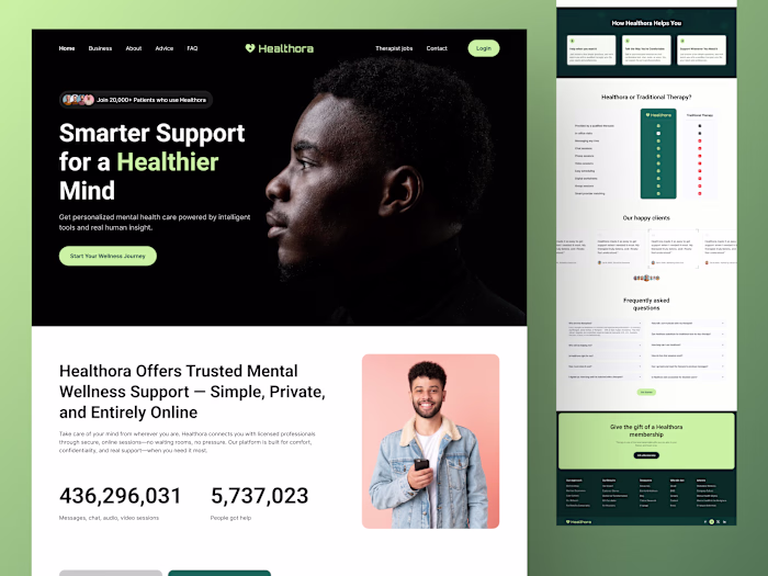 Healthora - Mental Health Landing Page