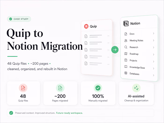 Quip to Notion Knowledge Base Migration