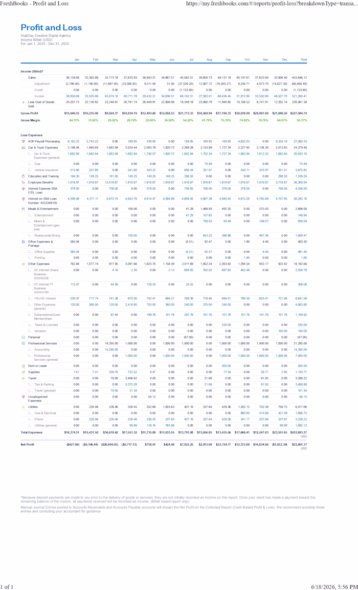 Profit & Loss Statement