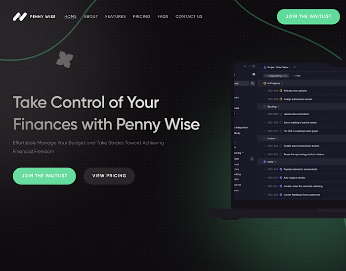 Budget Tracker Landing Page