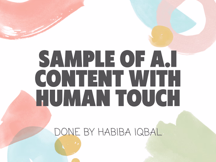 Sample of A.I Content Editing with human touch