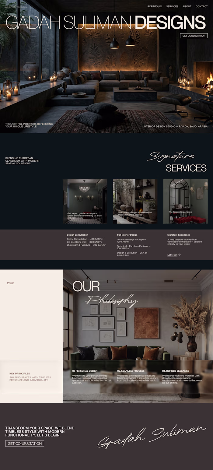 Redesigned a luxury interior design