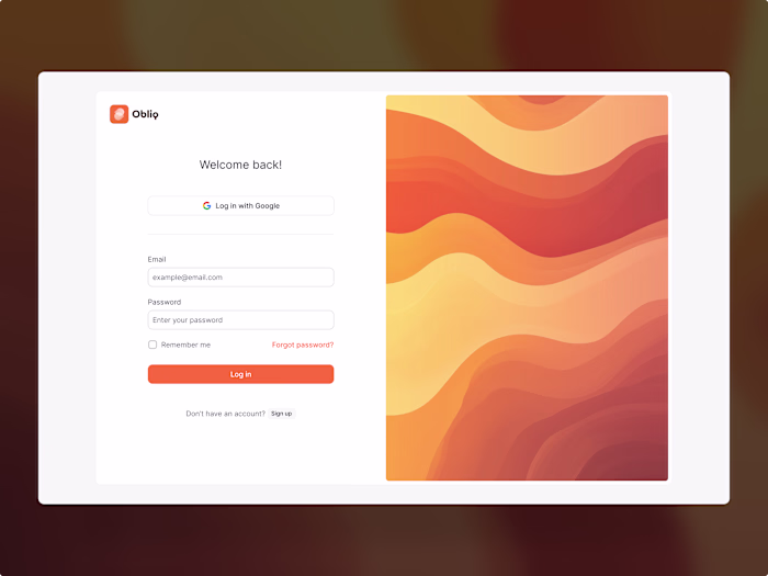 Onboarding Login Screen UI