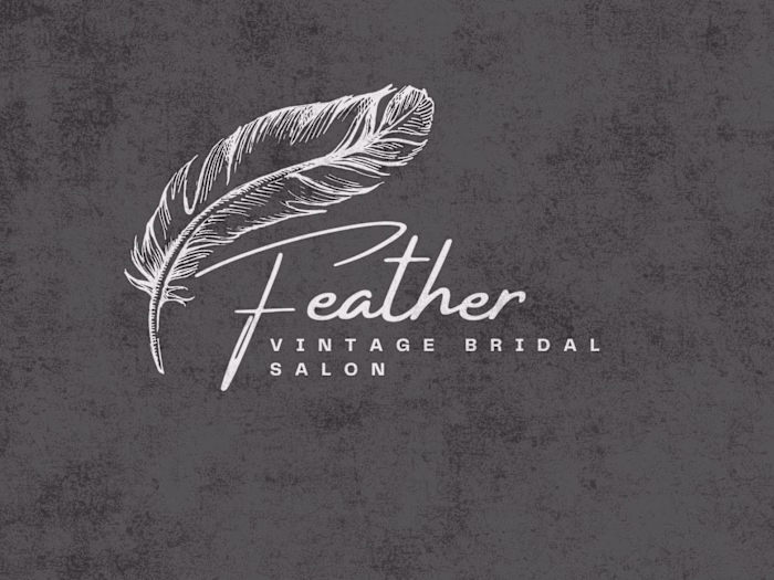 Logo design and branding for vintage bridal salon "FEATHER"