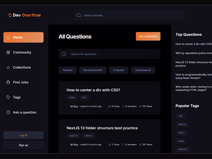 Stack Overflow UI clone