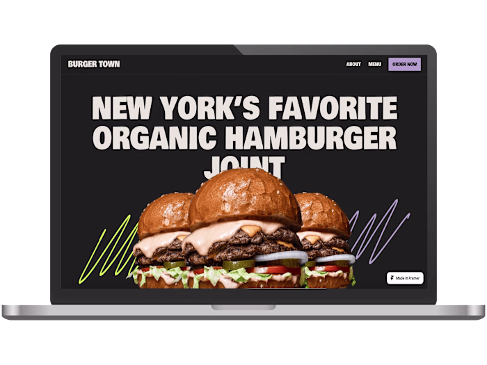 Burger Town - A Juicy Digital Experience Built on Framer
