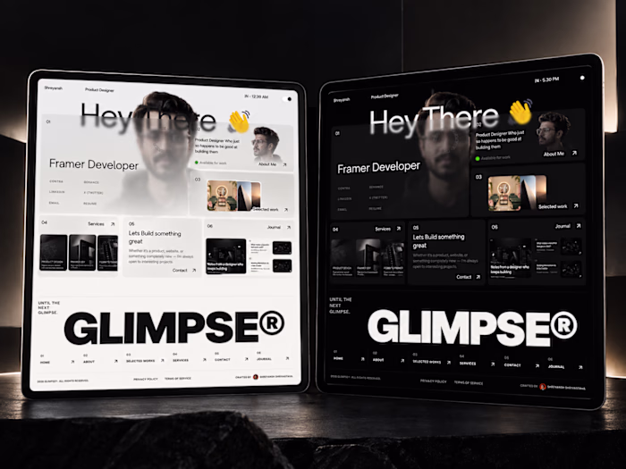 Glimpse — Framer Portfolio System