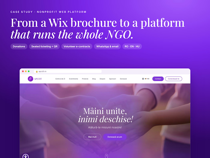 apcdt.ro: From Wix Brochure to NGO Platform
