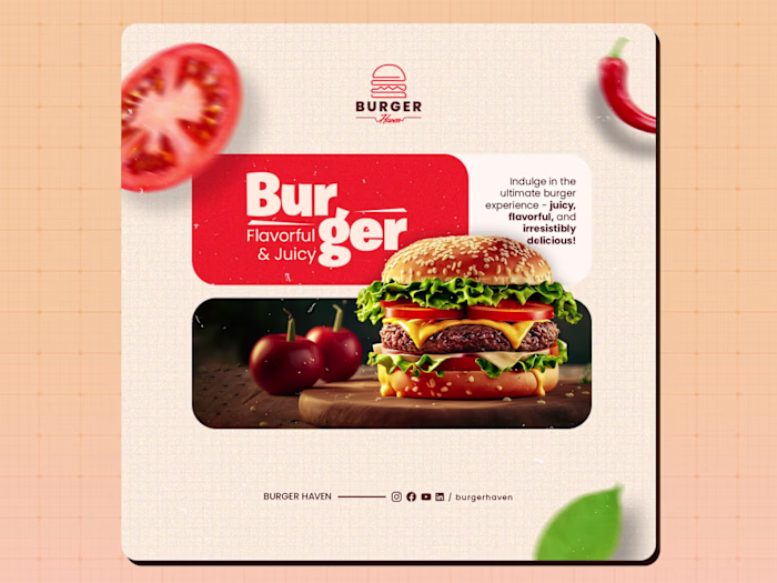Bold Burger Promotional Graphic for Burger Haven
