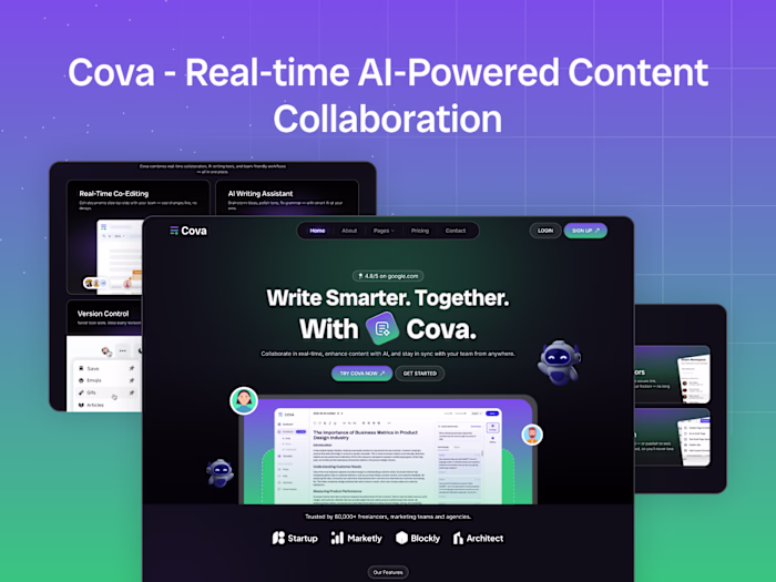 Cova - AI-Powered SaaS Landing Page UI/UX Design