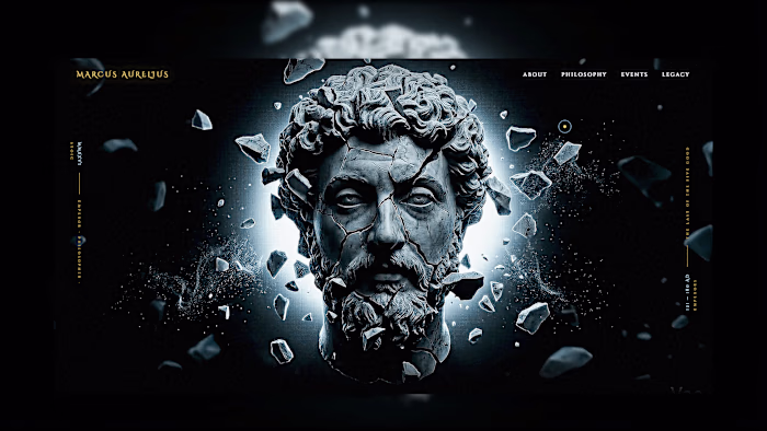 Marcus Aurelius — Cinematic Dark UI/UX 2026