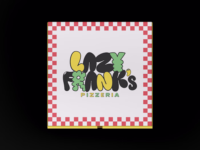 Type-Based Logo Design + Visual Identity for Lazy Frank’s Pizza